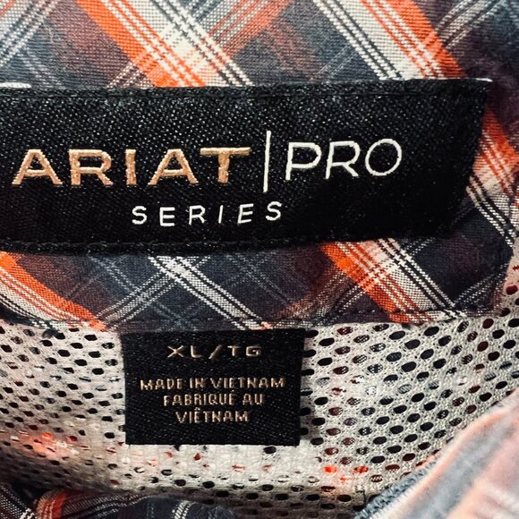 Ariat Pro Series Mens Western‎ Shirt Extra Large Black Red Plaid Button Front - Picture 4 of 12